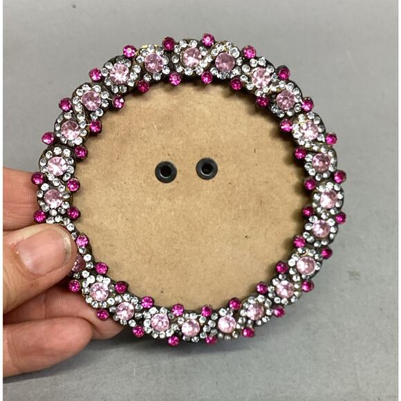 Set Of 2 Small Pink Silver Beaded Photo Frames - Picture 6 of 11